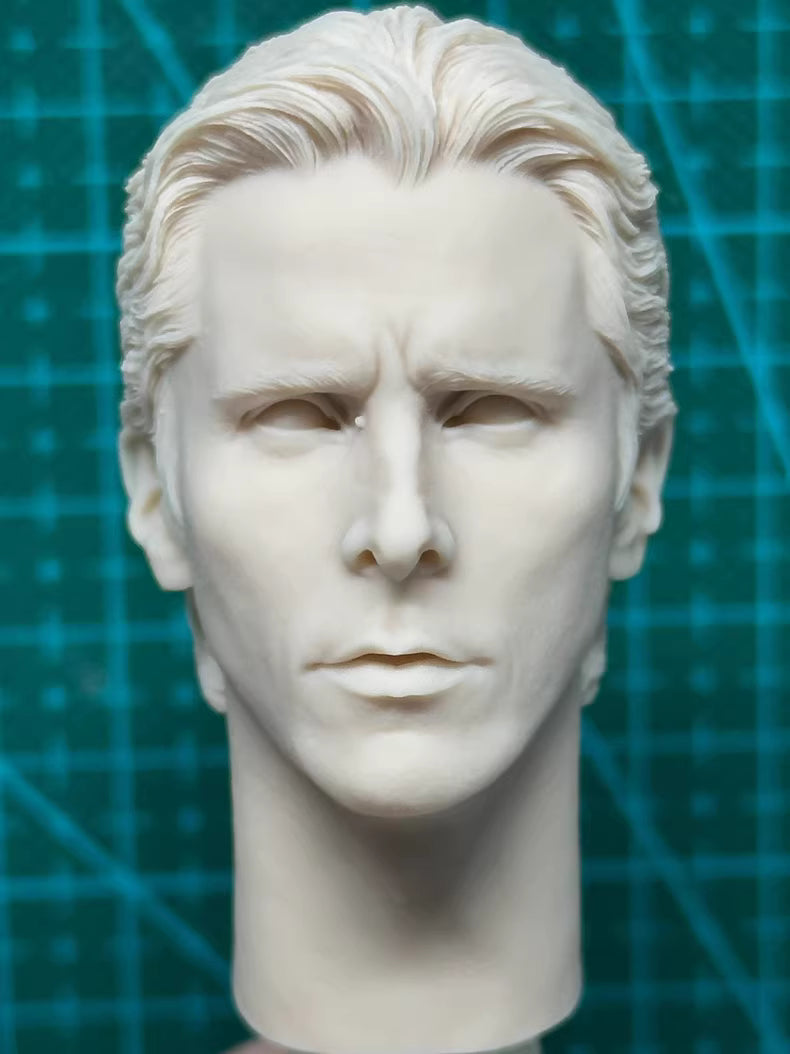 Christian Bale 1/6 scale unpainted head sculpt Batman