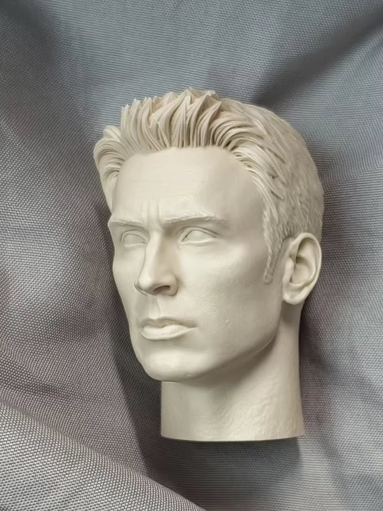 Chris Evans Captain America 1/6 scale unpainted head sculpt