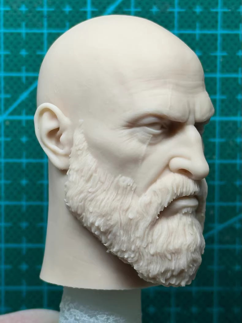 Kratos God of War 1/6 scale unpainted head sculpt
