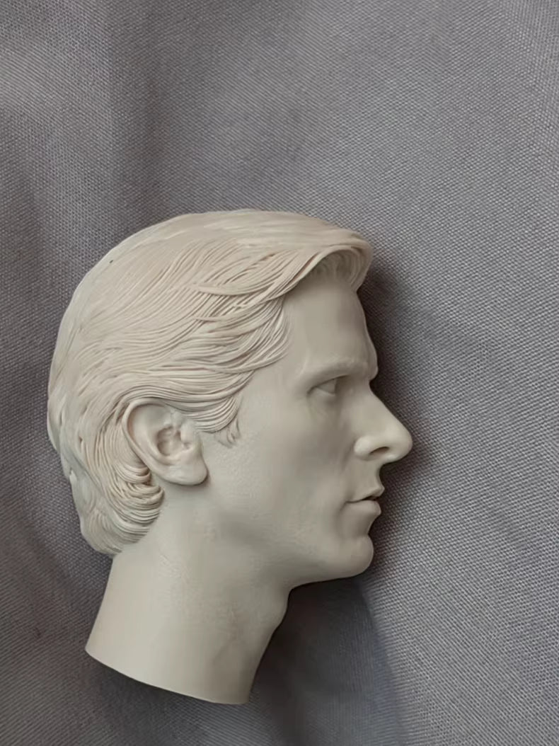 Christian Bale Batman Bruce Wayne 1/6 scale unpainted head sculpt