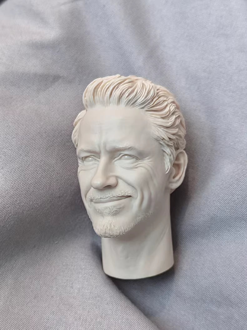 Robert Downey Jr. Iron Man Tony Stark Smile 1/6 scale unpainted head sculpt