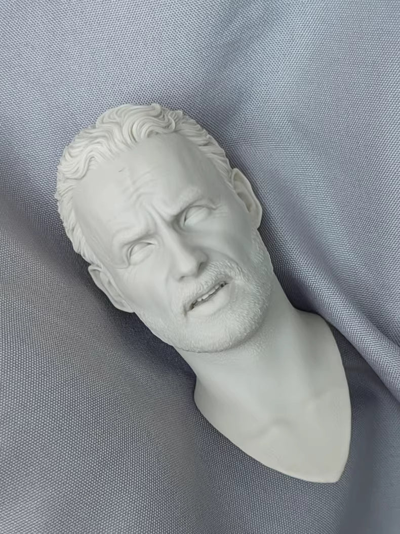 Andrew Lincoln Rick Grimes The Walking Dead 1/6 scale unpainted head sculpt