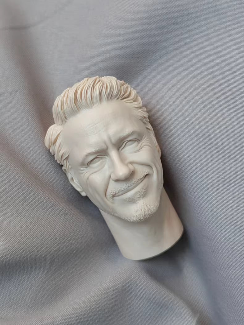 Robert Downey Jr. Iron Man Tony Stark Smile 1/6 scale unpainted head sculpt