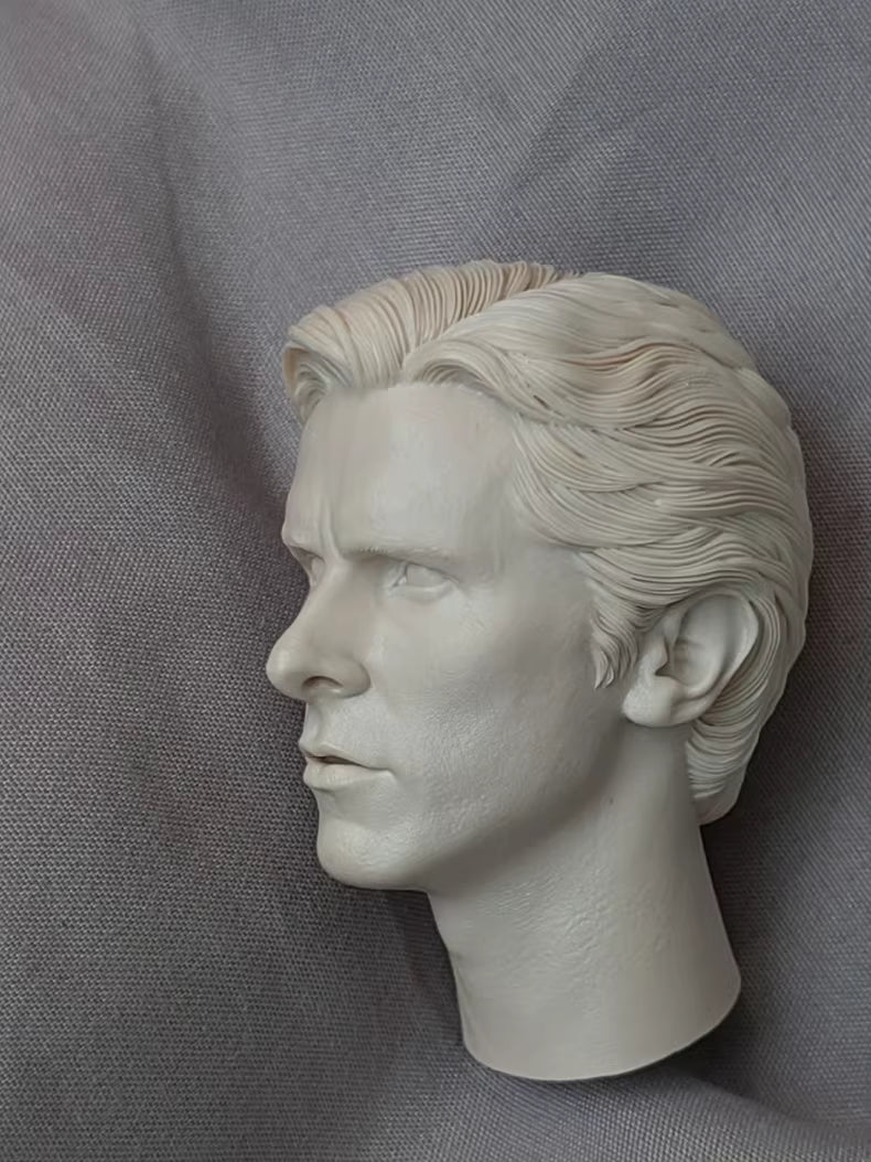 Christian Bale Batman Bruce Wayne 1/6 scale unpainted head sculpt
