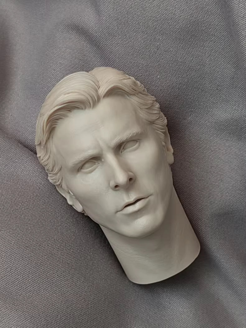 Christian Bale Batman Bruce Wayne 1/6 scale unpainted head sculpt