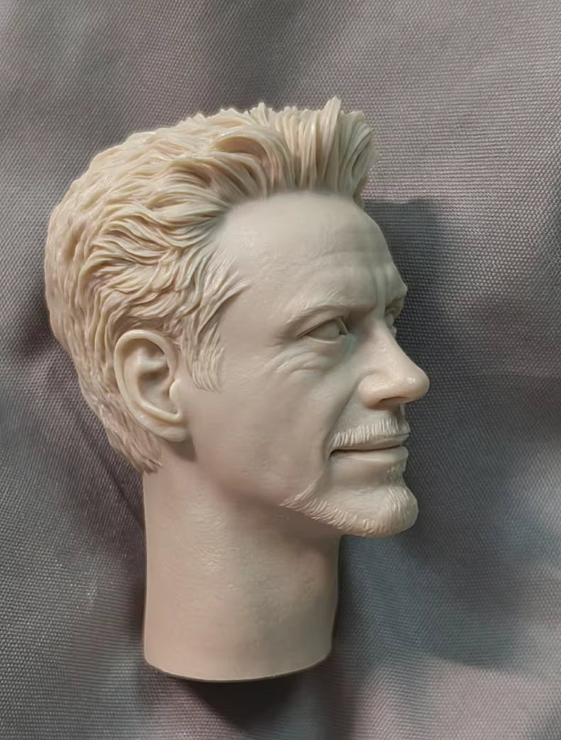 Robert Downey Jr. Iron Man Tony Stark 1/6 scale unpainted head sculpt