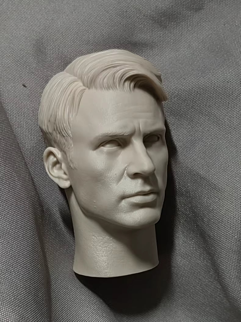 Chris Evans Captain America 1/6 scale unpainted head sculpt