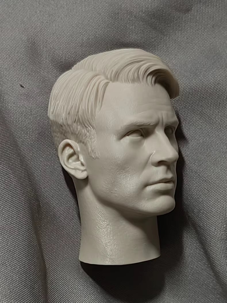 Chris Evans Captain America 1/6 scale unpainted head sculpt