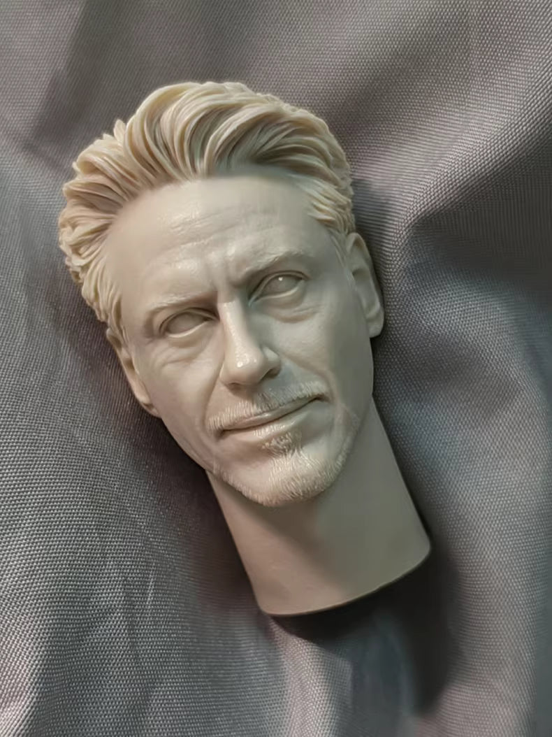 Robert Downey Jr. Iron Man Tony Stark 1/6 scale unpainted head sculpt
