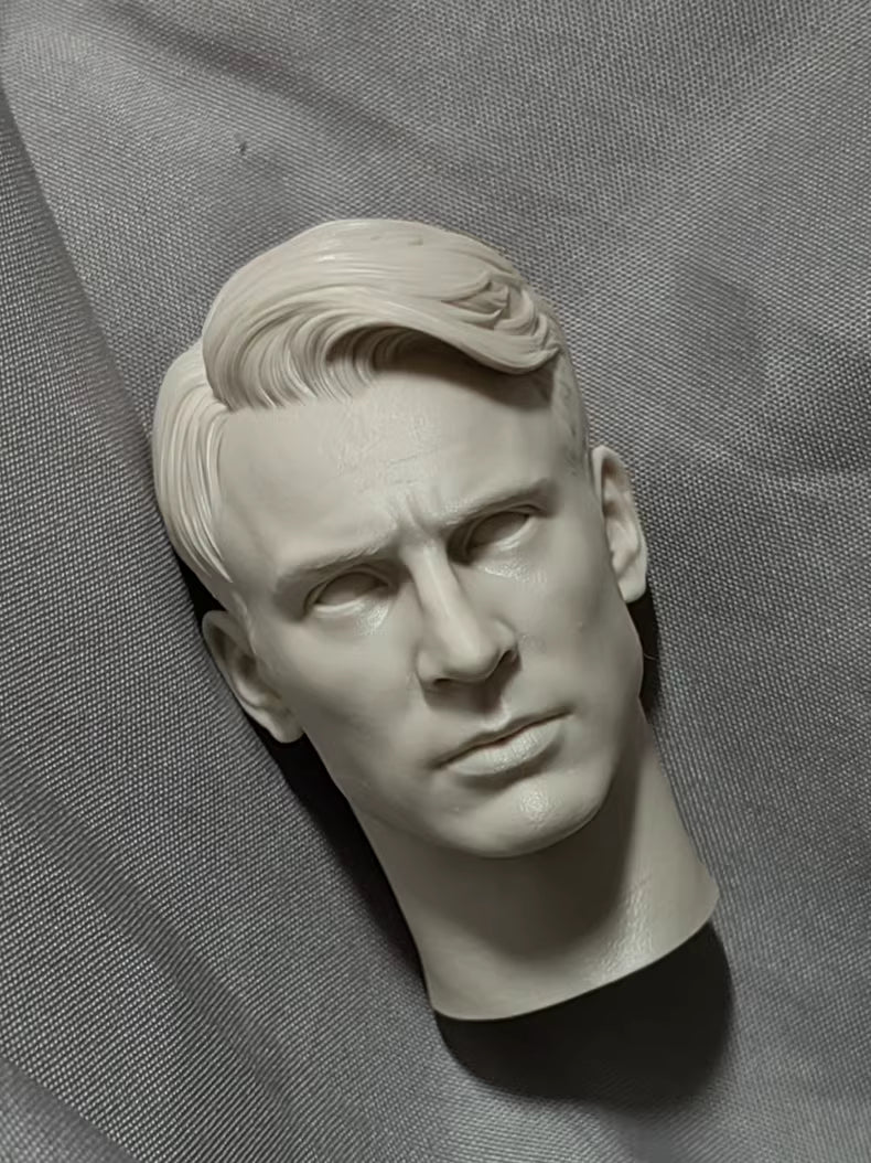 Chris Evans Captain America 1/6 scale unpainted head sculpt
