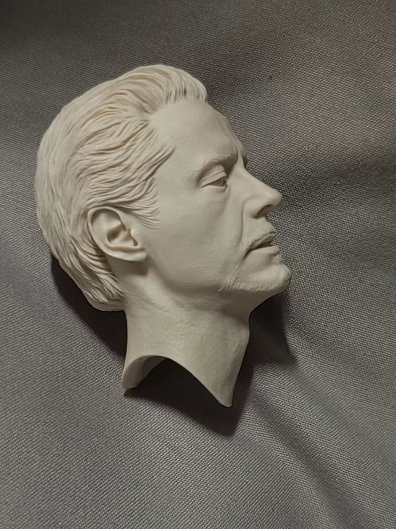 Robert Downey Jr. Iron Man Tony Stark speech 1/6 scale unpainted head sculpt