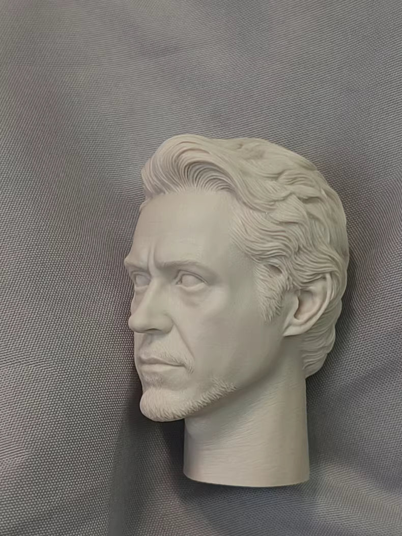 Robert Downey Jr. Iron Man Tony Stark 1/6 scale unpainted head sculpt