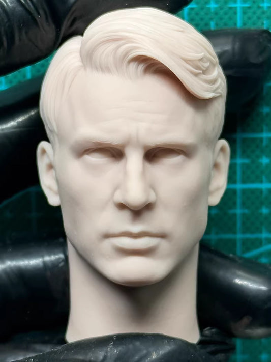Chris Evans 1/6 scale unpainted head sculpt Captain America Steven Rogers