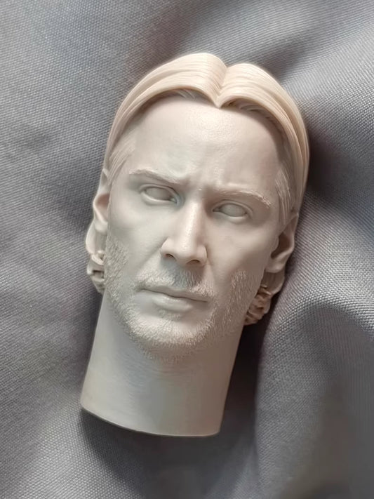 Keanu Reeves John Wick 1/6 scale unpainted head sculpt