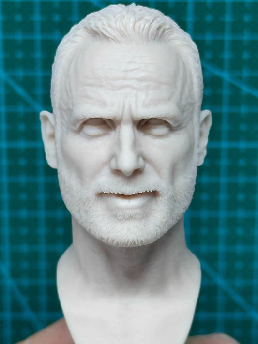 Andrew Lincoln 1/6 scale unpainted head sculpt The Walking Dead