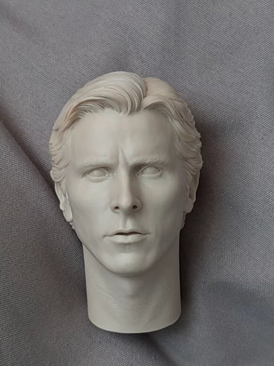 Christian Bale Batman Bruce Wayne 1/6 scale unpainted head sculpt