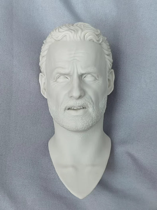 Andrew Lincoln Rick Grimes The Walking Dead 1/6 scale unpainted head sculpt