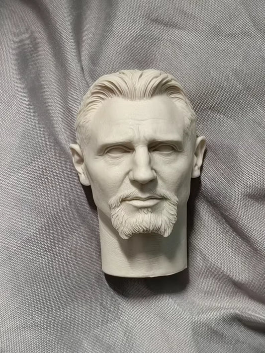 Liam John Neeson Batman Ra's al Ghul 1/6 scale unpainted head sculpt