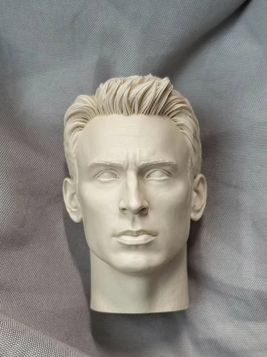 Chris Evans Captain America 1/6 scale unpainted head sculpt