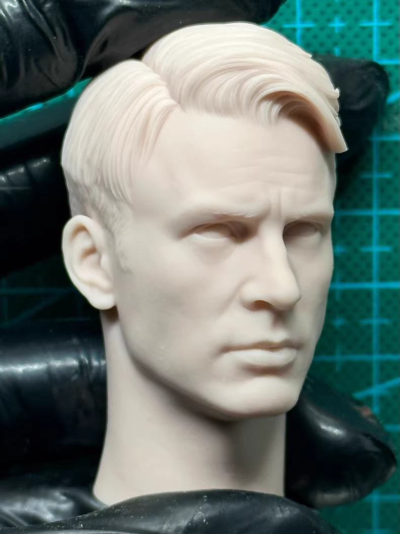 Chris Evans 1/6 scale unpainted head sculpt Captain America Steven Rogers