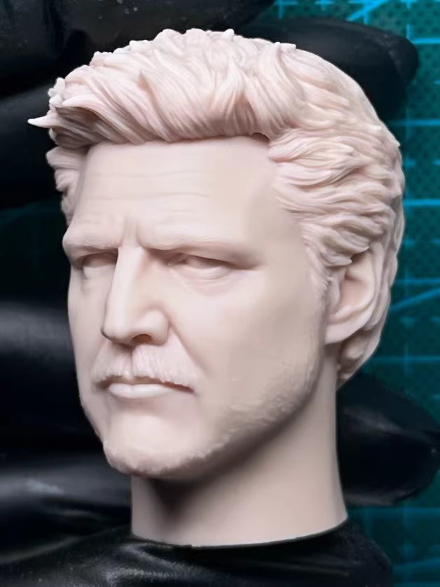 Pedro Pascal 1/6 scale unpainted head sculpt
