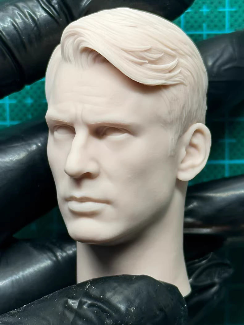 Chris Evans 1/6 scale unpainted head sculpt Captain America Steven Rogers