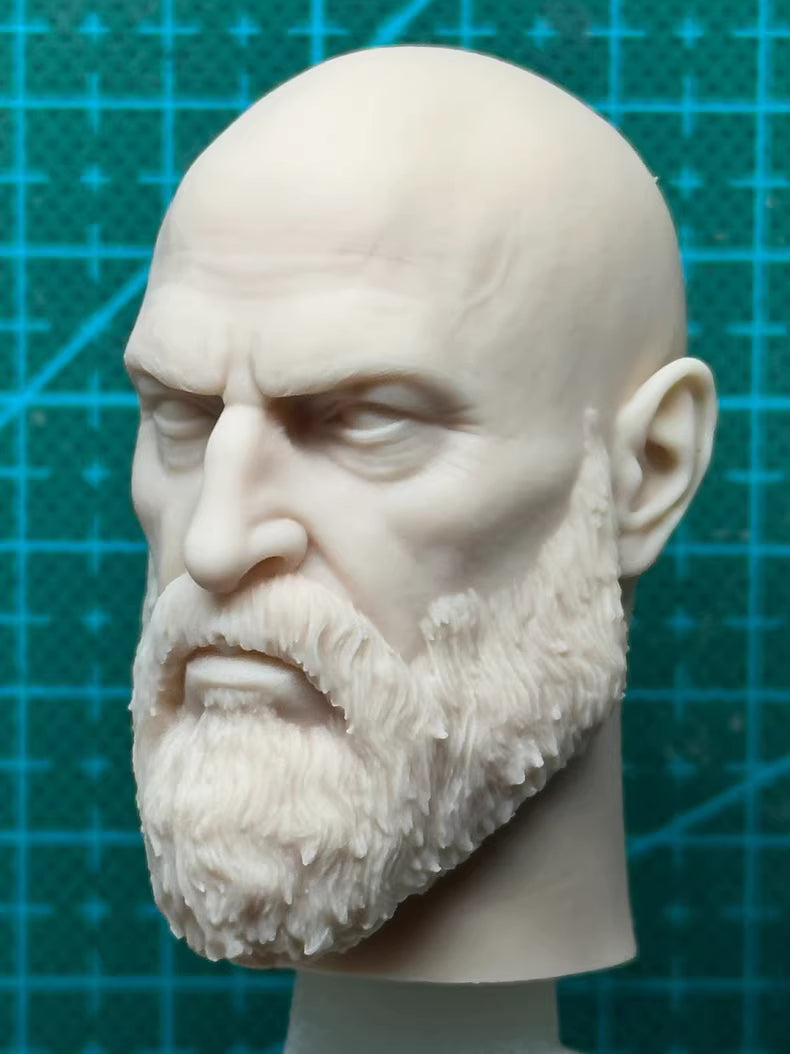 Kratos God of War 1/6 scale unpainted head sculpt