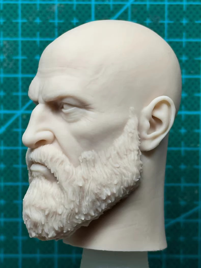 Kratos God of War 1/6 scale unpainted head sculpt