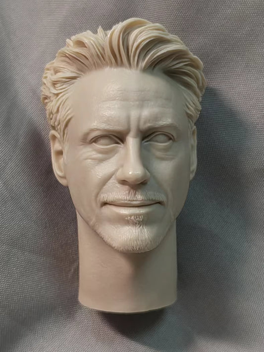 Robert Downey Jr. Iron Man Tony Stark 1/6 scale unpainted head sculpt