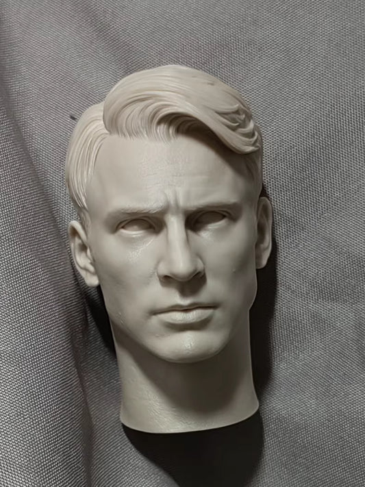 Chris Evans Captain America 1/6 scale unpainted head sculpt