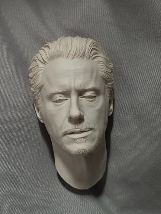 Robert Downey Jr. Iron Man Tony Stark speech 1/6 scale unpainted head sculpt